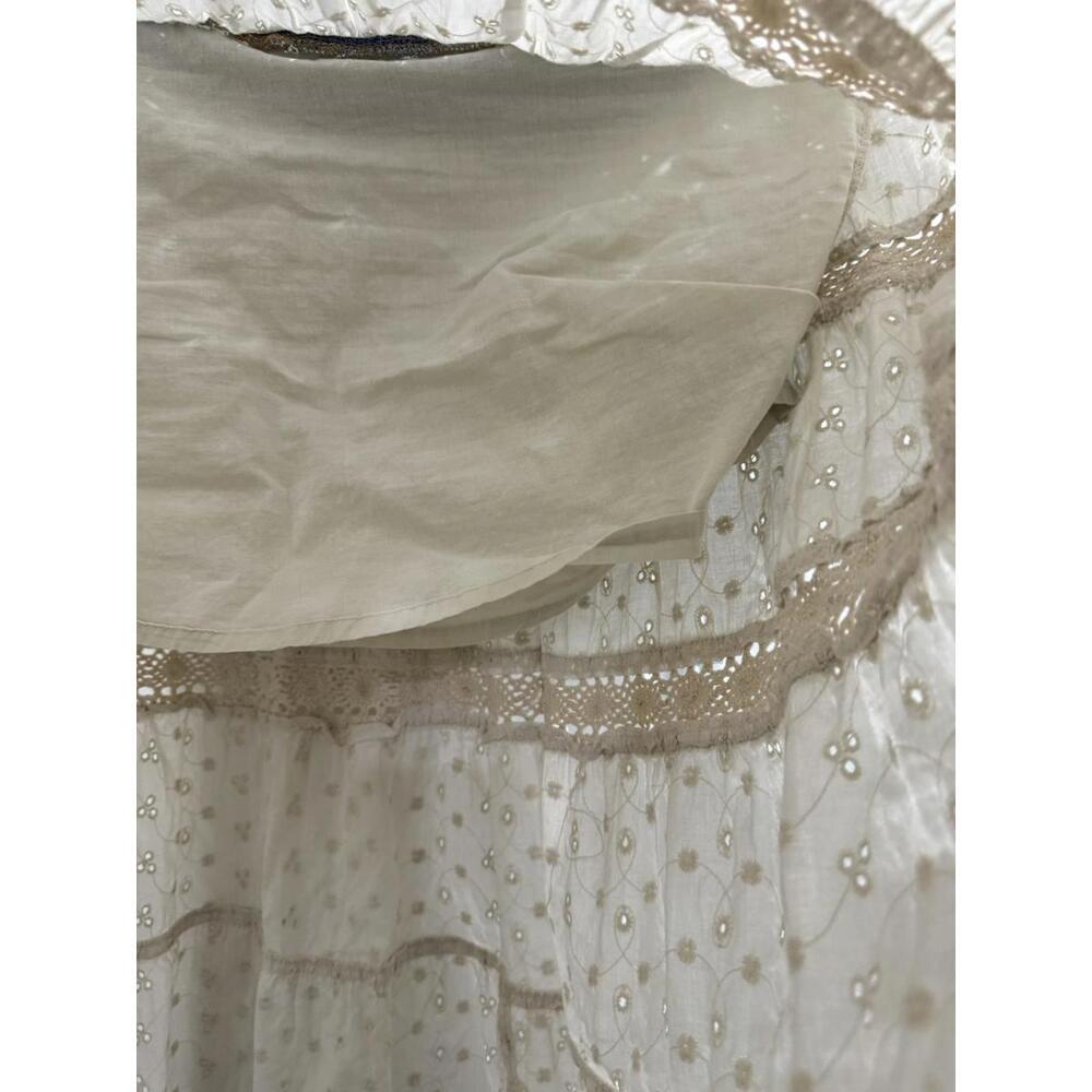{SOLD} Vintage Bill Blass Denim Jean Boho Eyelet Embroidered Midi Skirt- Size 6 - Picture 6 of 9
